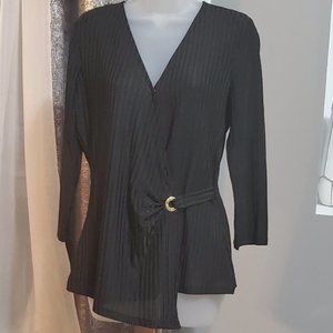 NWOT Michael Kors, beautiful ribbed black blouse